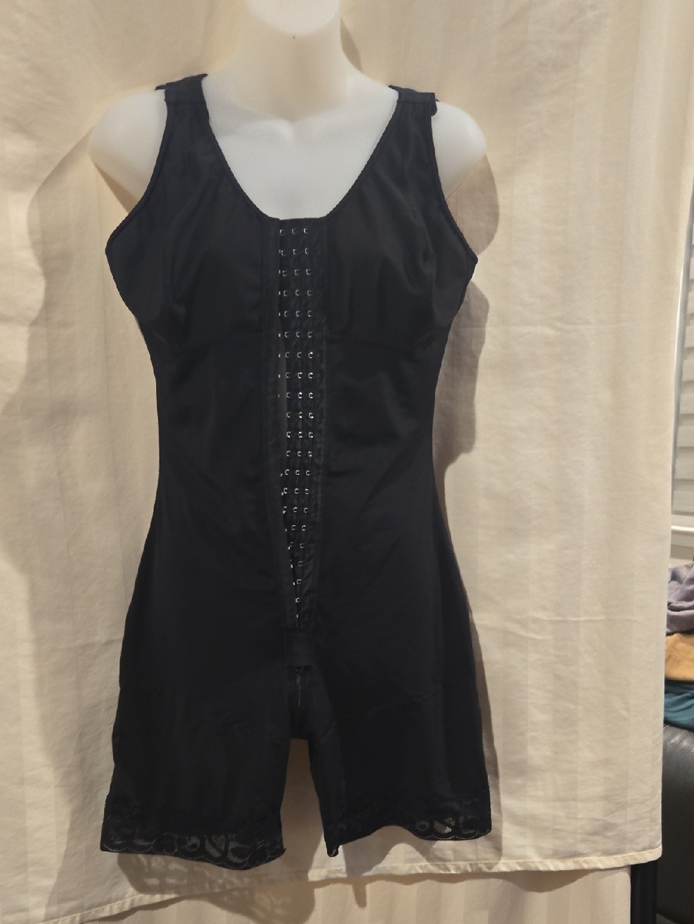 Black Front-Hook Shapewear Bodysuit